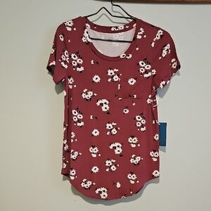 !!!NWT!!! Women's Market & Spruce Pink/Mauve Floral T-shirt, XS